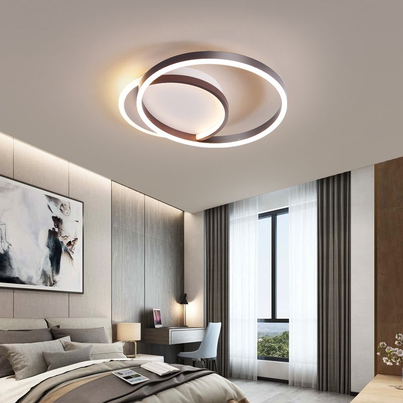 Modern Style Circle Shape Ceiling Fixtures Metal 3 Light Flush Ceiling Light Fixtures