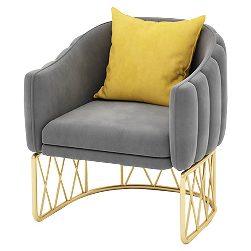 Glam Metal Dining Room Chair Upholstered Side Chair for Home Use