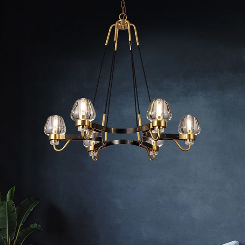 Multi -lichten kristal kroonluchter verlichtingsarmaturen moderne stijl cirkelvormige hanglamp