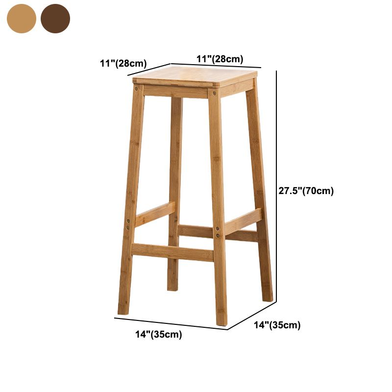 Dining Room Simple Wood Barstool Wood 4 Legs Bar Stool with Pedal