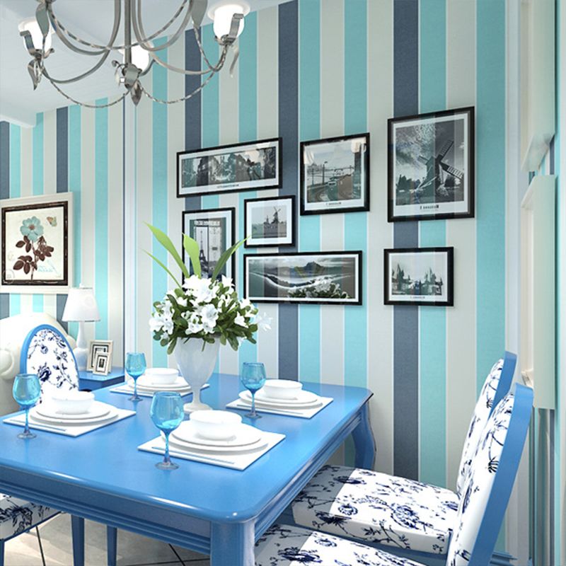 Nordic and Tranquil Stripes Wallpaper  for Coffee Shop and Guest Room Non-Pasted 20.5-inch x 31-foot