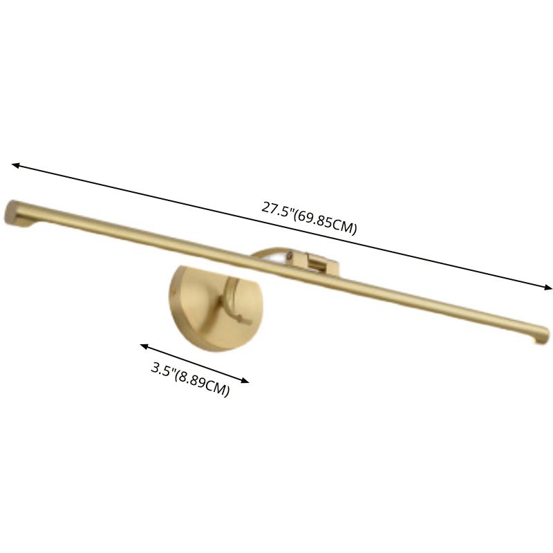 Modern Minimalist Style Linear Wall Mounted Vanity Lights Copper Wall Mounted Light Fixture in Gold Finish