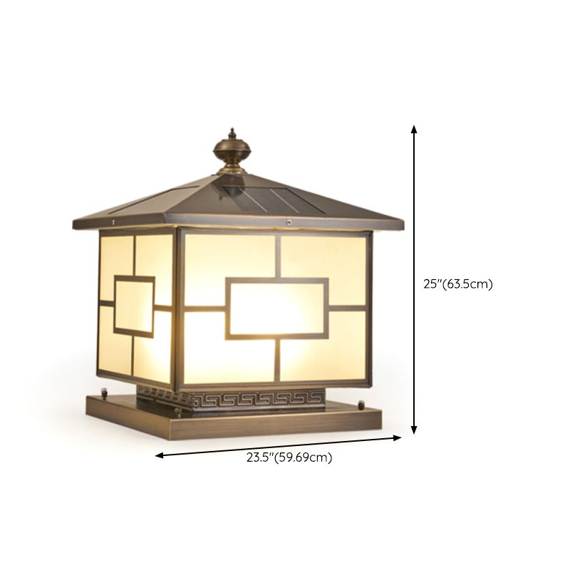 Contemporary LED Pillar Light Minimalist Solar Lighting Fixture for Garden