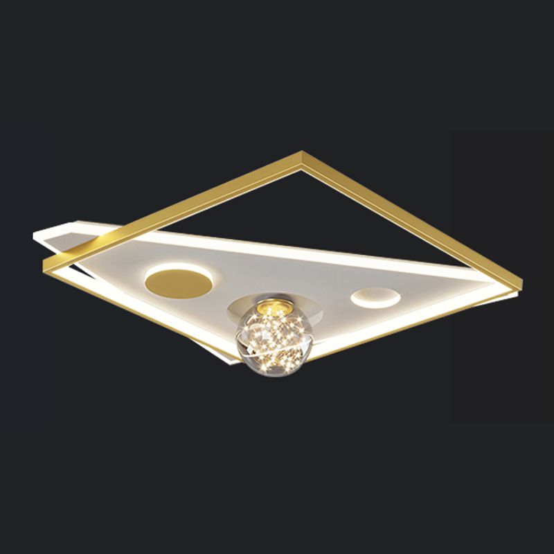 Simplicity Lighting Fixture Gypsophila LED Flush Mounted Ceiling Lights with Glass Shade