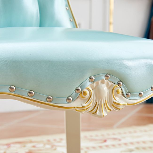 Chaise d'appoint en cuir de bouleau de style européen, chaise de salle à manger Parsons de couleur claire