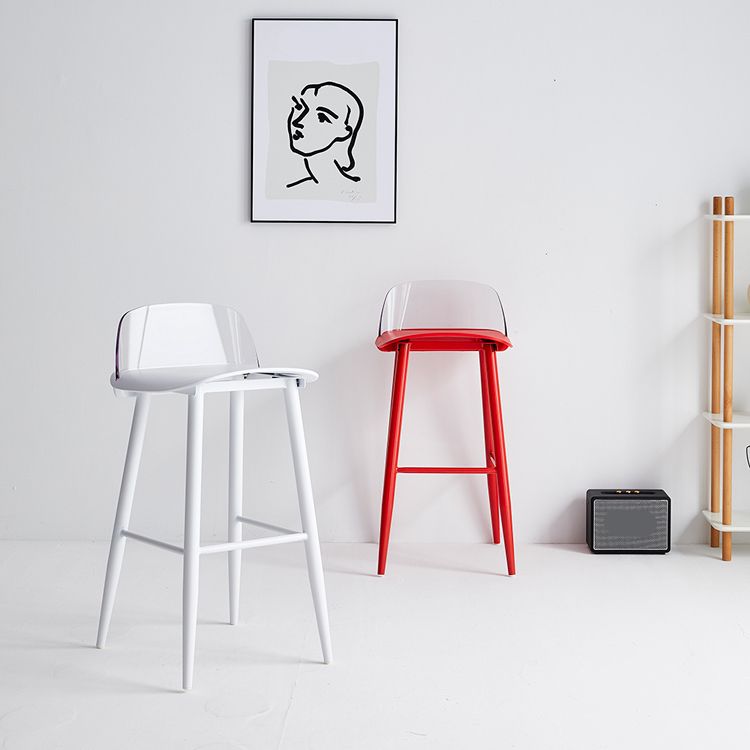 Coffee Shop Footrest Scandinavian Stool Matte Finish Plastic Barstool