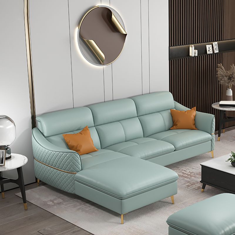 36.22" Tall Modern Genuine Leather Sectional/Sofa with Cushion Back