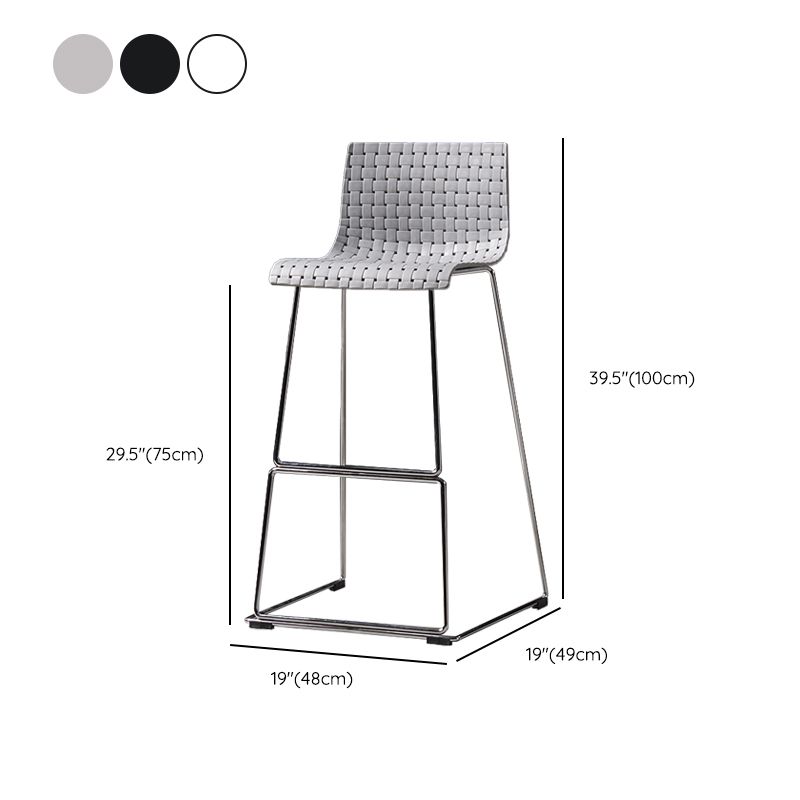Industrial Plastic Counter Stool Armless Bar Stool for Living Room