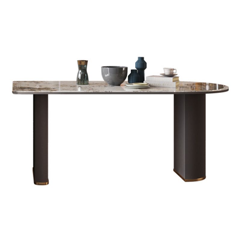 Stone Top Dining Table Contemporary Dining Table with Sled Base