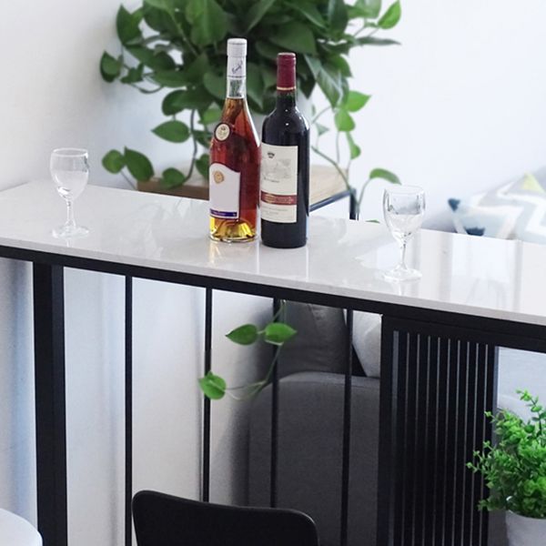 Glam Style Fixed Bar Table 1/2/3 Pieces Faux Marble Rectangle Counter Table