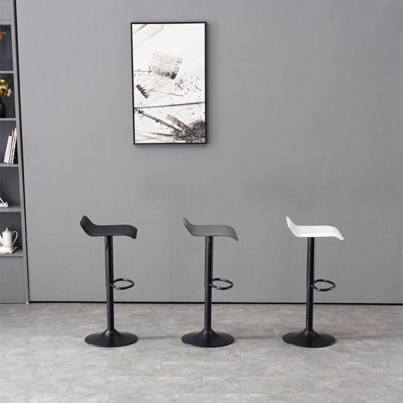 Modern Adjustable Swivel Bar Stool Footrest Low Back Faux Leather Bar Stool