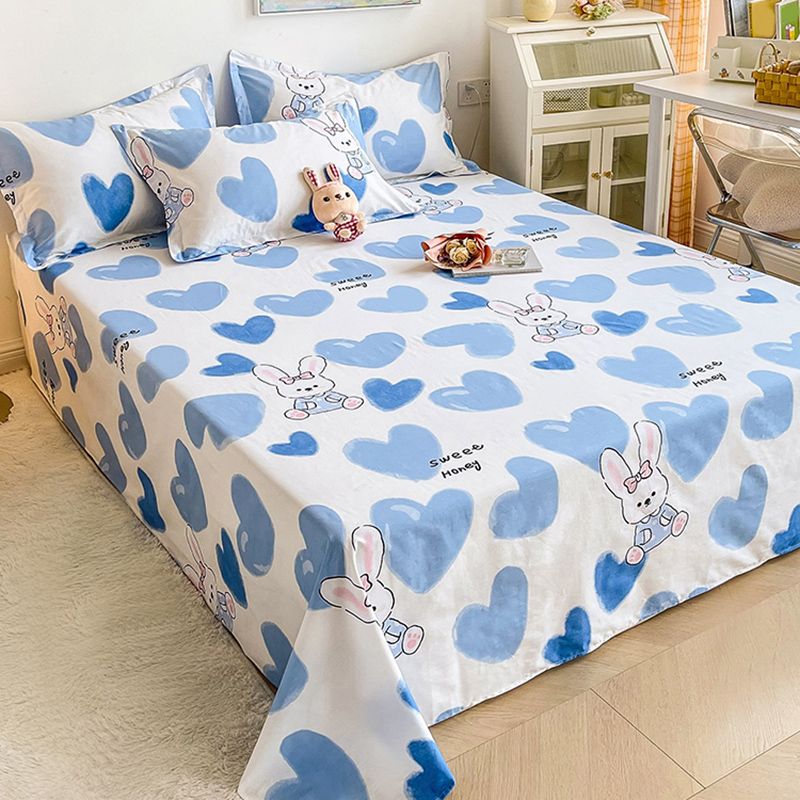 Sheet Sets Cotton Cartoon Printed Ultra Soft Breathable Wrinkle Resistant Bed Sheet Set