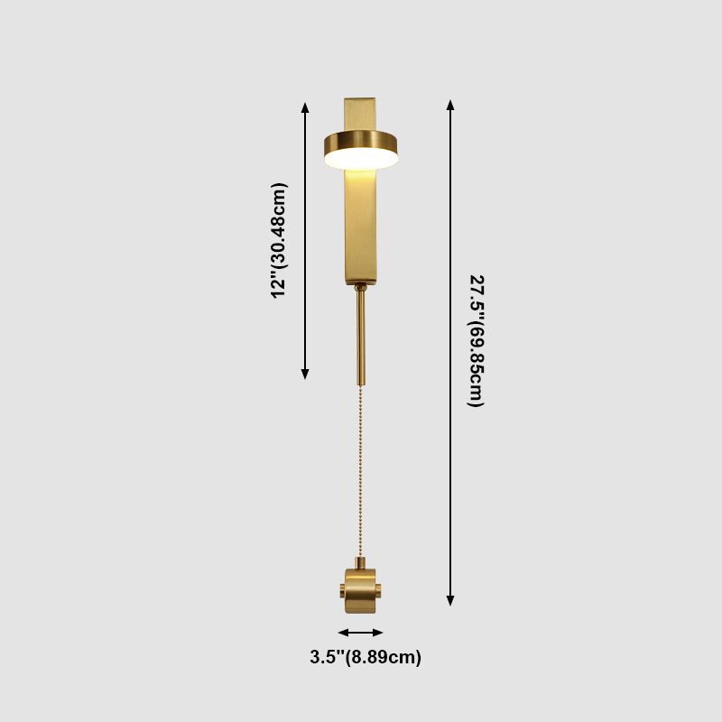 Metall Geometrische LED -Wandmontagelampe moderner Stil 1 leichte Leuchtenleuchten in Gold