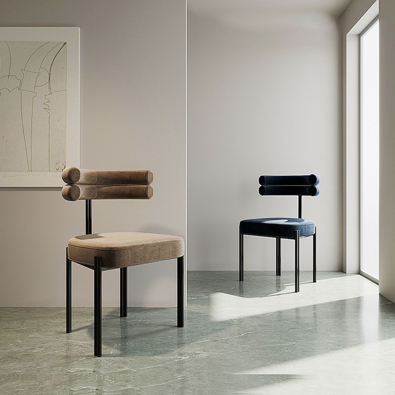 Scandinavian Metal Dining Chair Side Open Chair for Dining Room
