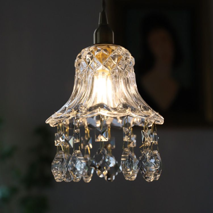 Modern Style Pendant Light Glass Crystal Hanging Light for Dining Room Living Room