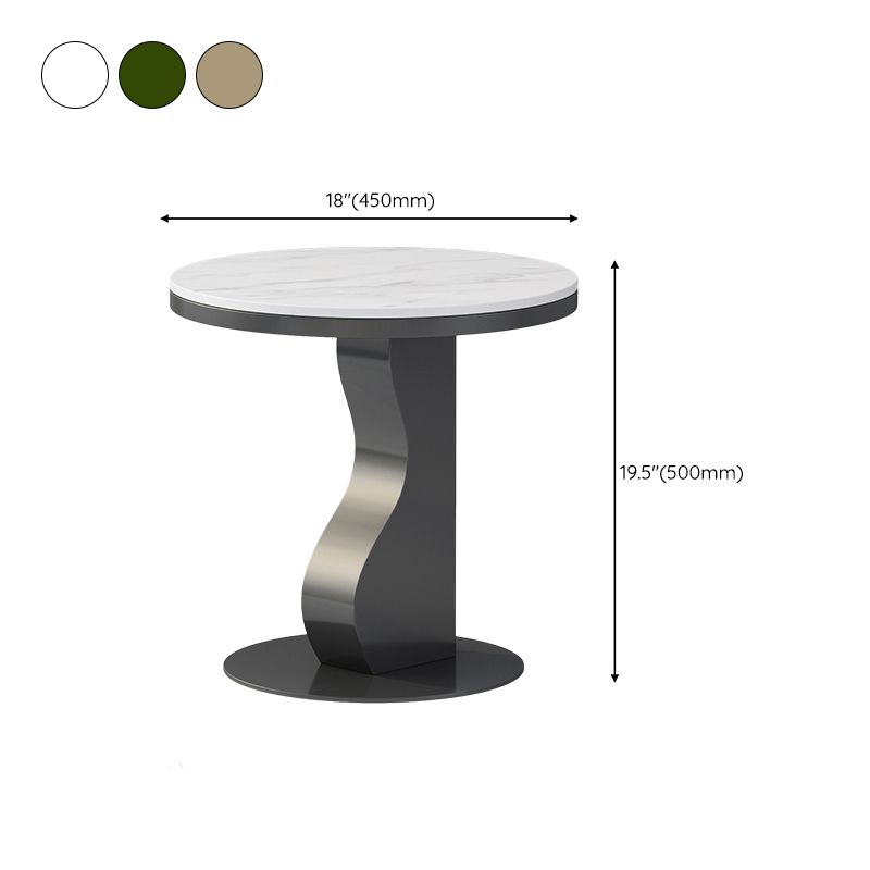 Stone & Iron End Table Dia 19.69" High Round Sofa Side Accent Table
