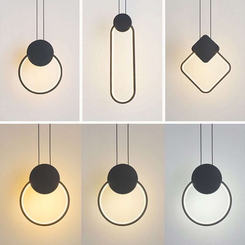 1-Light Linear Pendant Lights Contemporary Metal Pendant Ceiling Lights