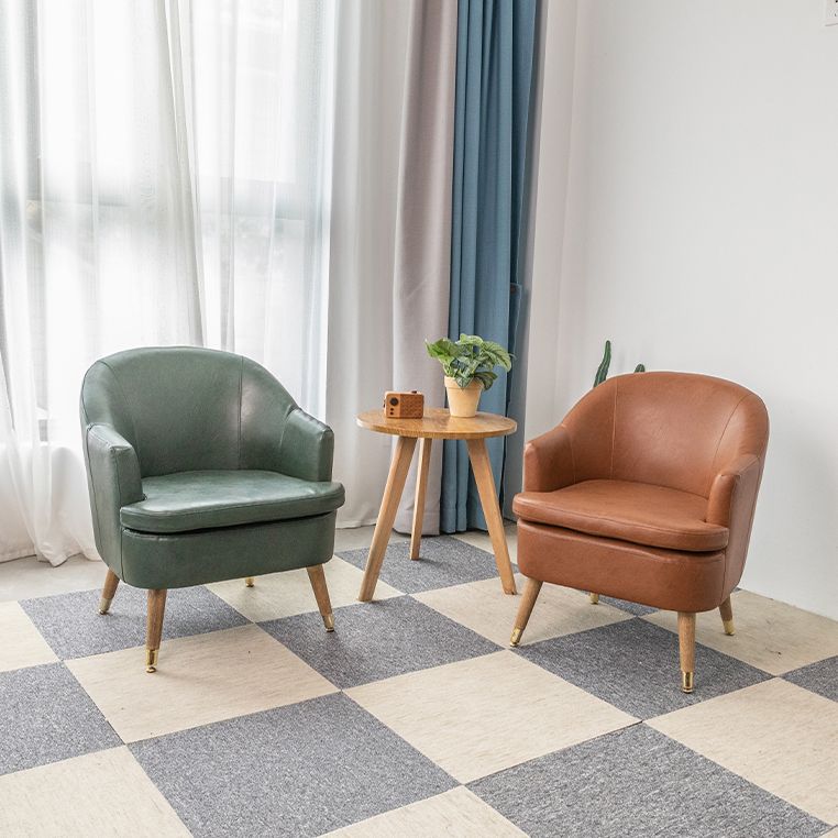 Minimalist Style Upholstered Side Chair Solid Back Arm Single Dining Side Chair for Home