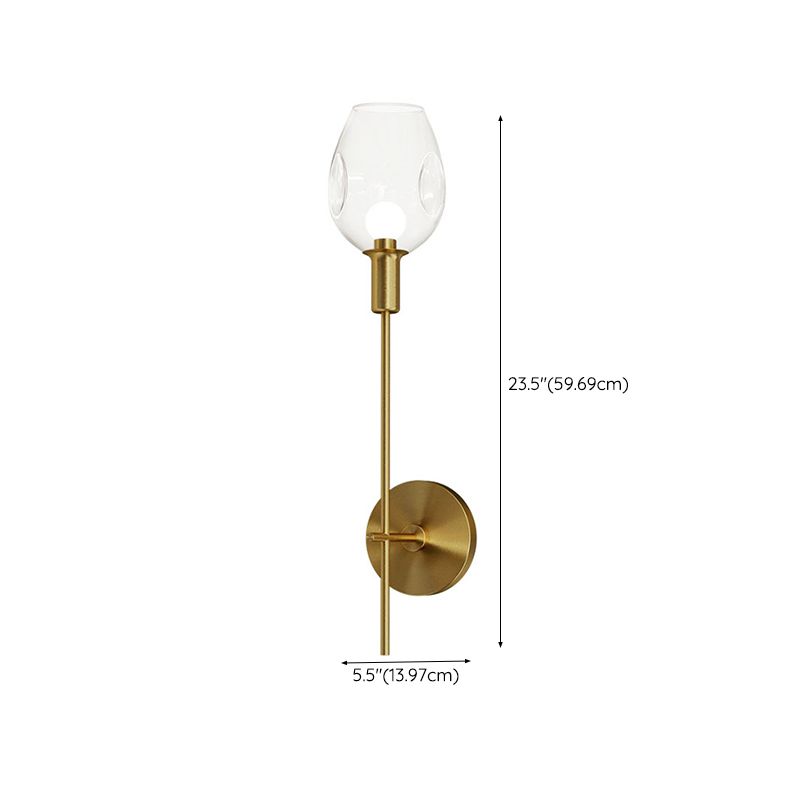 1 Light Wall Mounted Light Fixture Modern Wall Mounted Lighting in Gold