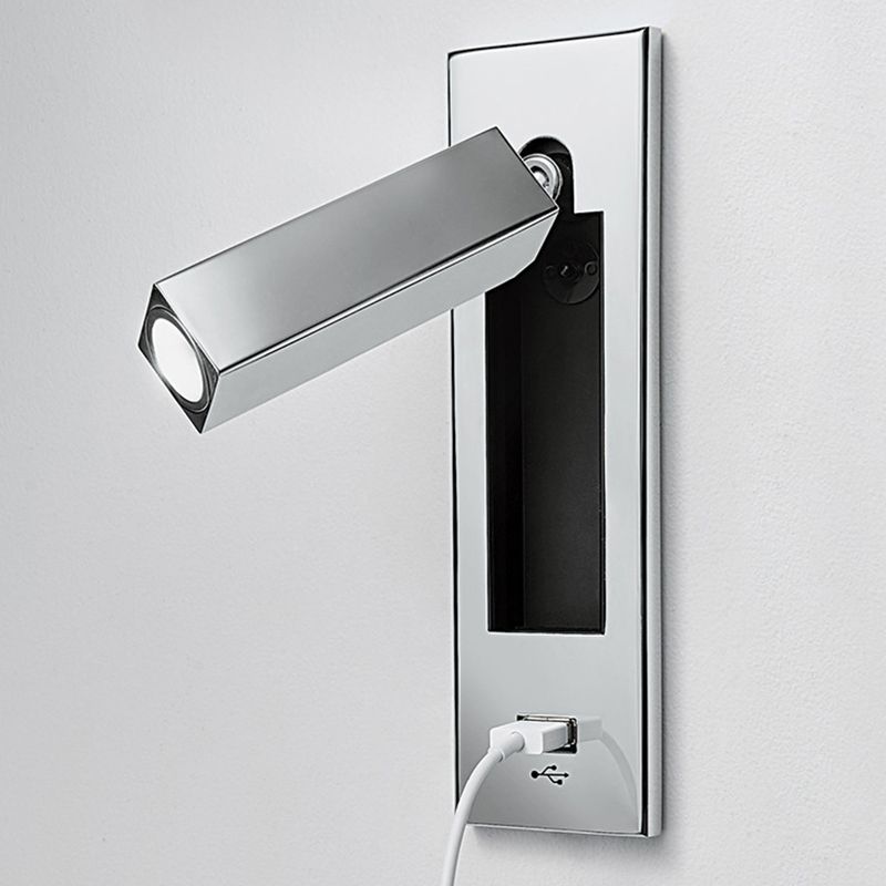 Schlafzimmer Flush-Mount LED Wandleuchter moderner Nachtleuchten mit rechteckig verstellbarem Scheinwerfer