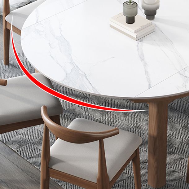 Eigentijdse ronde verlengbare eettafel gesinterde stenen eettafel voor keuken