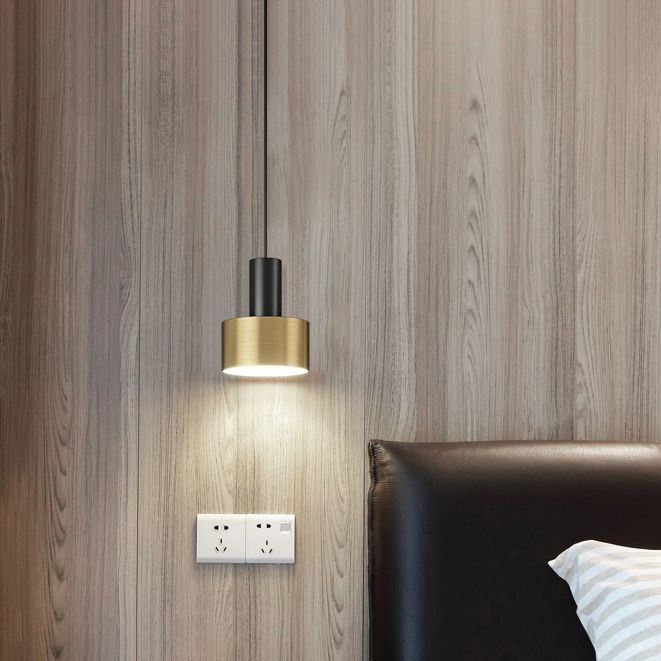 Metalen cilindrische schaduw hanglampen moderne stijl 1 kop hangende montage voor slaapkamer