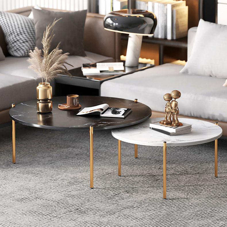 3 Legs Coffee Table Round Solid Wood Coffee Table for Living Room