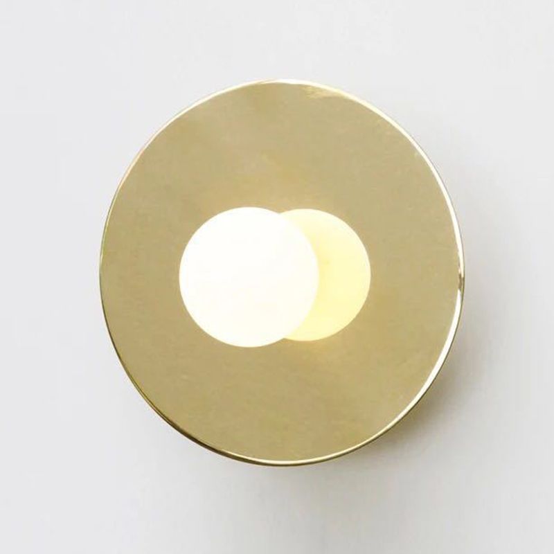 Modern Style Sphere Wall Light Sconces Glass 1 Light Wall Lighting Ideas in Gold