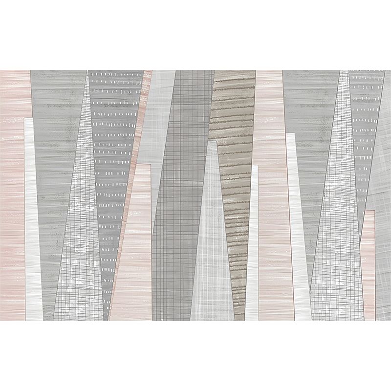 Scandinavian Wall Art with Pink Aesthetic Geometries for Commercial Use, Non-Woven Fabric