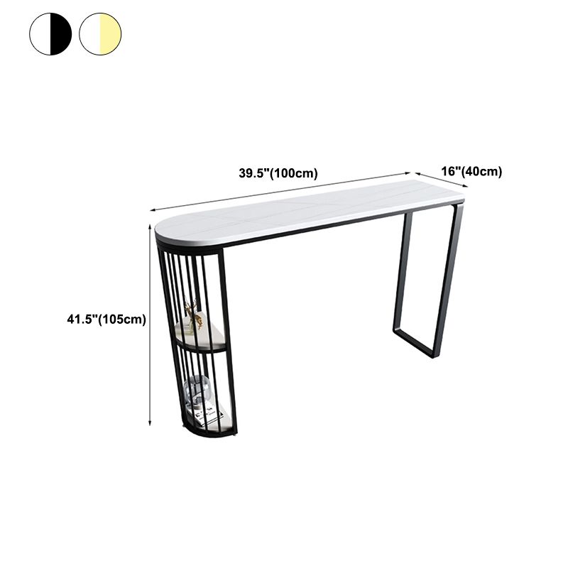 Stone Top Irregular Bar Table Traditional Luxury Bistro Table with Double Pedestal