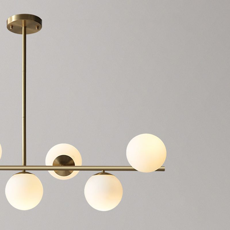 Luce isola a 7 luci d'oro nella moderna luce a sospensione di rame Sputnik in stile creativo con tonalità di vetro