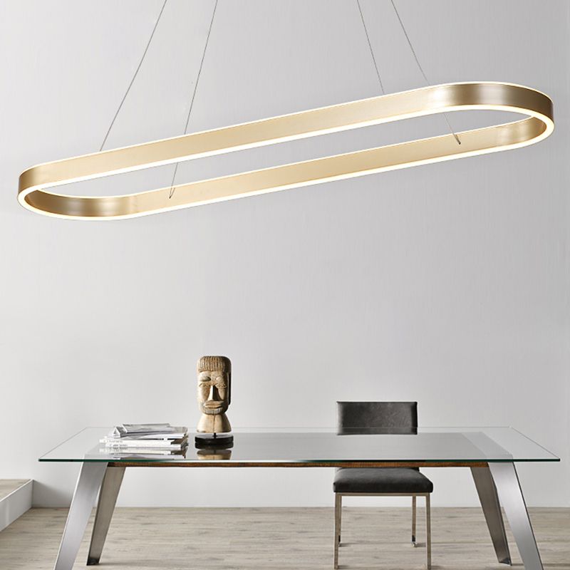 Moderne Style Island Lampe einfache LED -Aluminium -Anhängerleuchte für Esszimmer