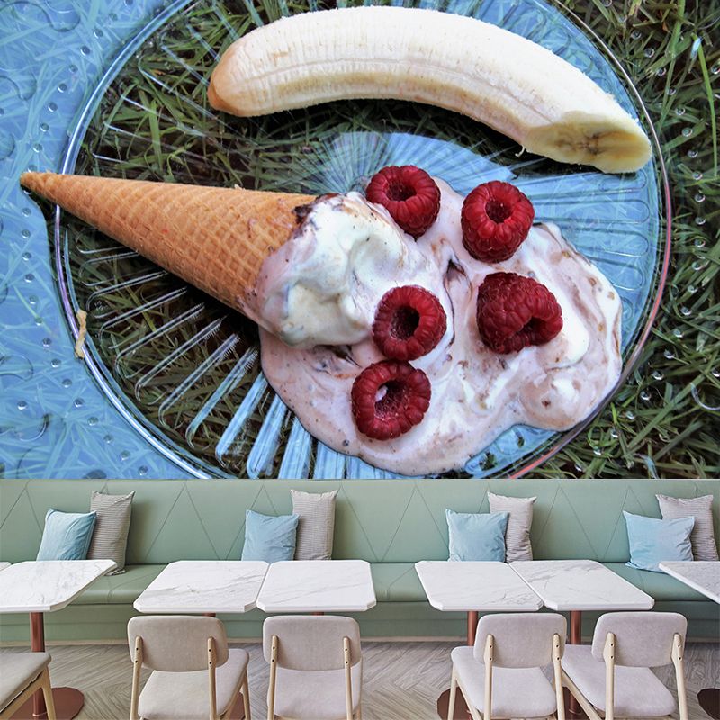 Customized Ice Cream Dessert Mural Modern Wall Covering for Dessert Shop