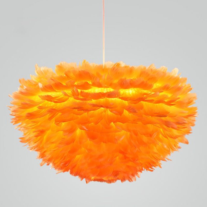 Nordic-Style Shaded Chandelier Pendant Light Feather Bedroom Pendant Lighting Fixture