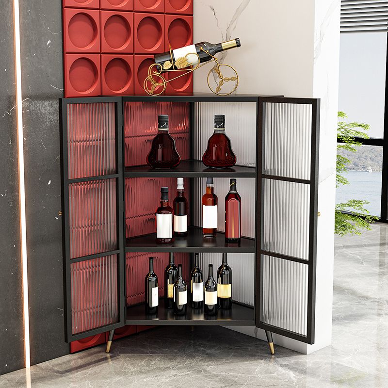 Contemporary Curio Cabinet Metal Storage Cabinet with Doors for Office