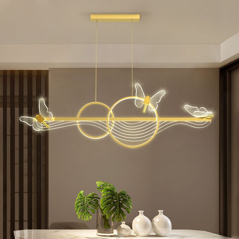 Luci da isola a forma lineare Modern Style Metal Island Lighting for Restaurant