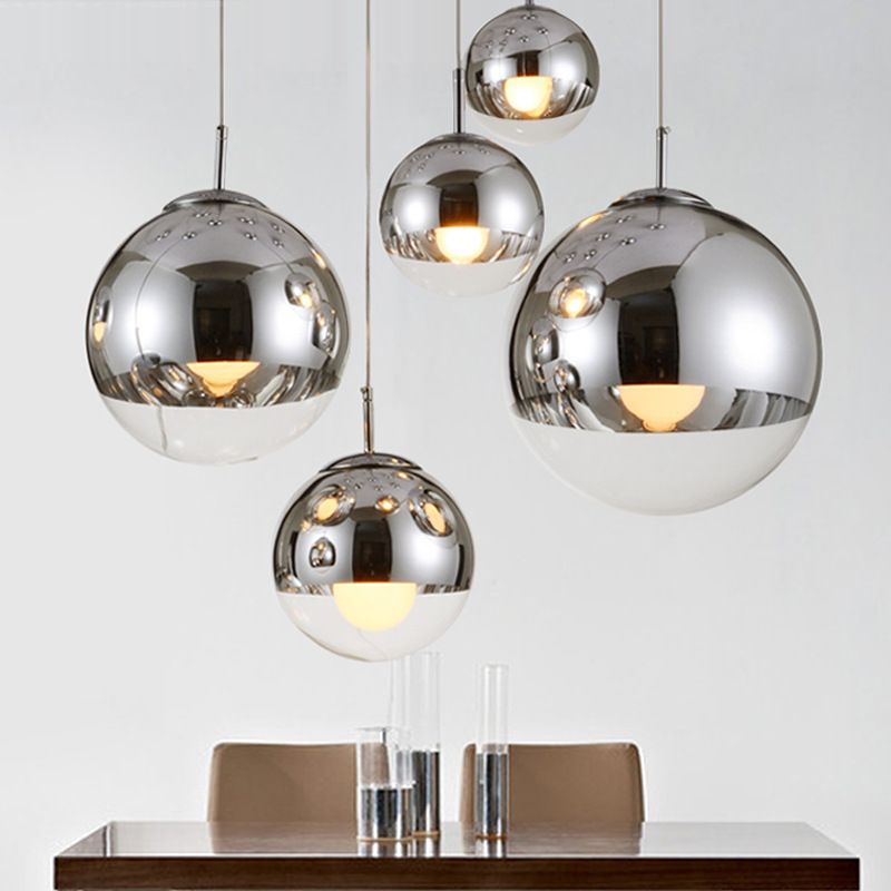 Spiegelglas hängender leichter Globus Schatten moderner Anhänger Licht für Wohnzimmer