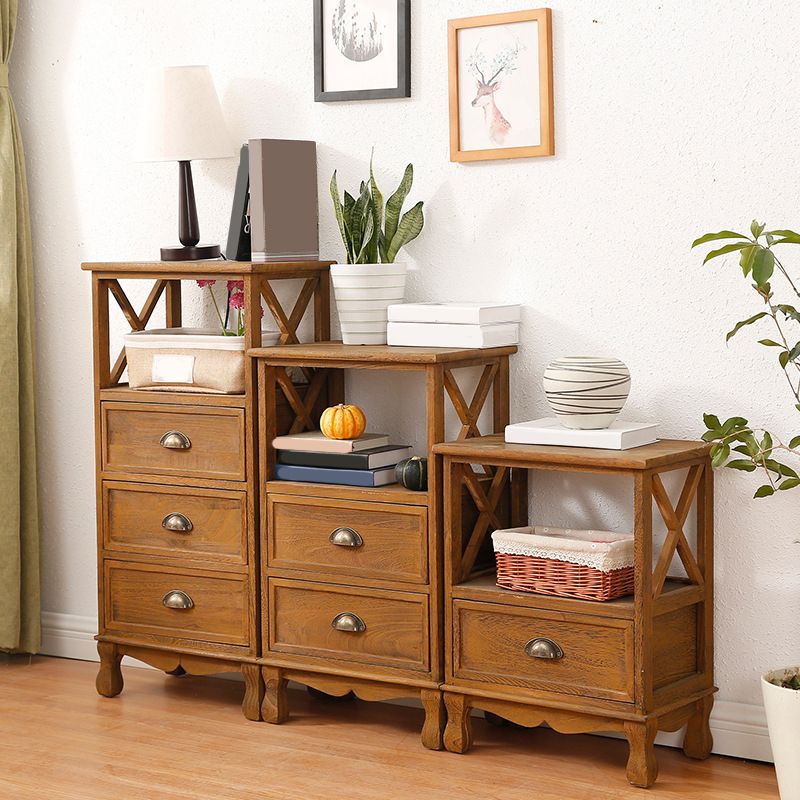 Mid-Century Modern Wood Accent Chest with Drawer Rectangle Chest