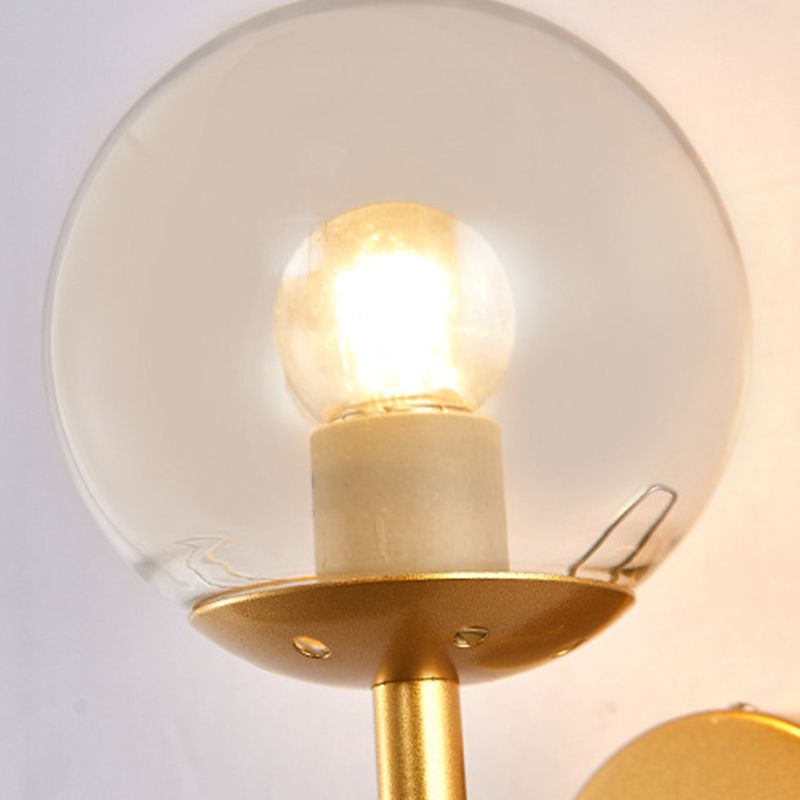 Modern Metal Wall Sconce Torch Shape Vanity Lamp with Glass Shade for Bathroom