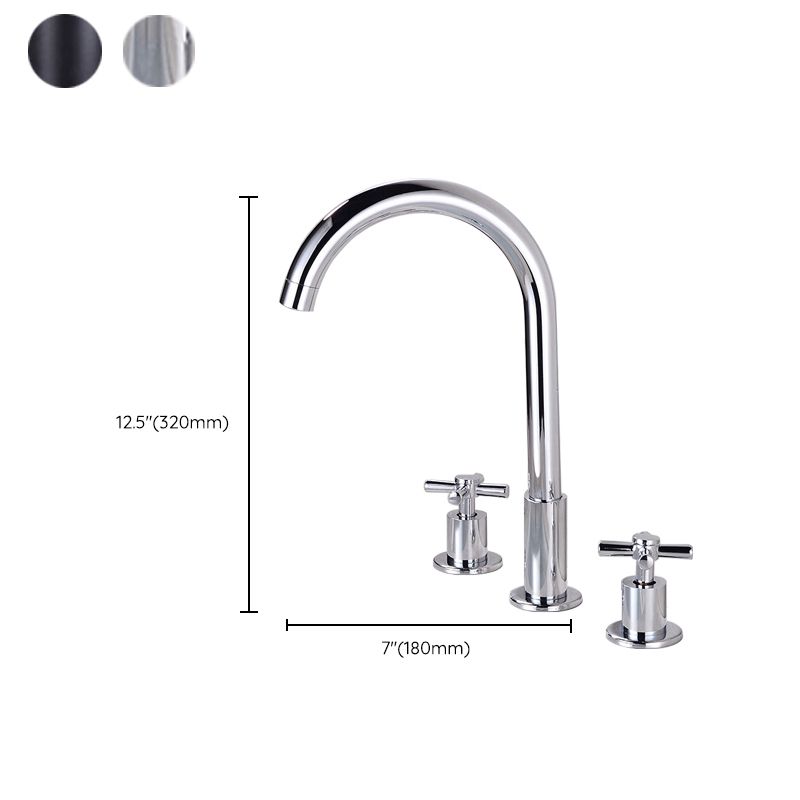 Widespread Bathroom Sink Faucet Double Handle Faucet with 3 Holes