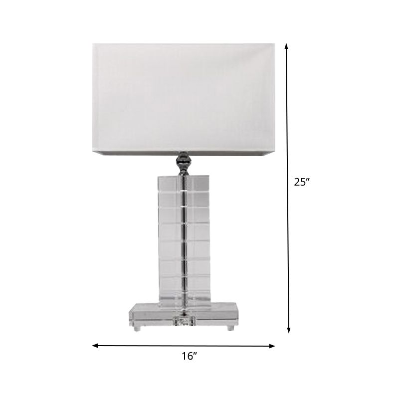 Moderniste Rectangulaire LECTURE LEILLE CRISTAL 1 CRISTAL 1 lampe de nuit en blanc en blanc