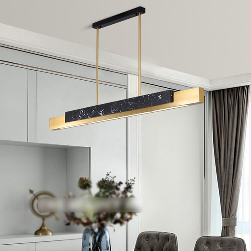 Modern Style Linear Pendant Lighting Metal 1- Light Island Light Fixture