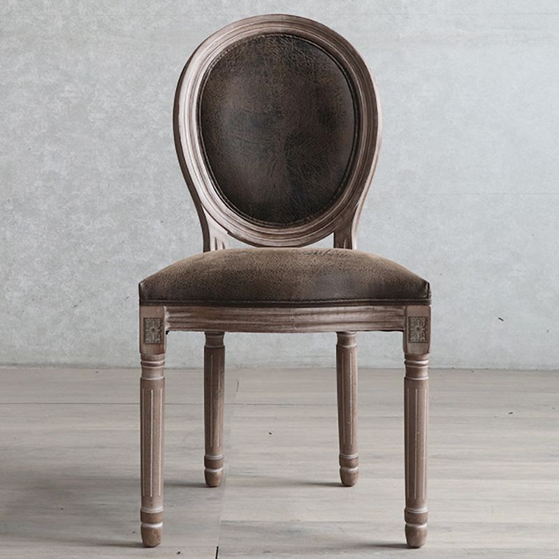Country Style Dining Chair King Louis Back Side Chair with Wood Legs for Home Use