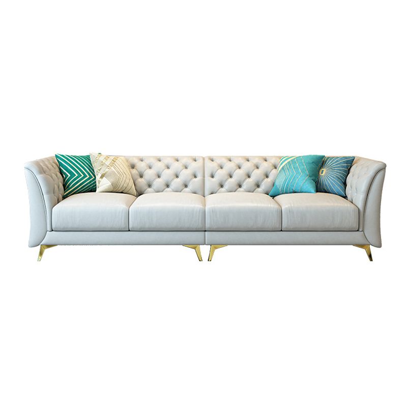 Modern Style Evagged Armrest Latex/sponge Padded Tufted Back Base Sofa