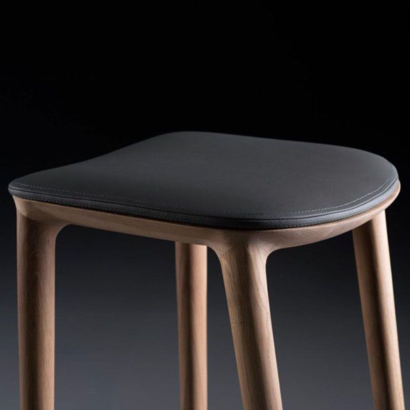 Solid Wood Counter and Bar Stool Indoor Industrial Backless Stool