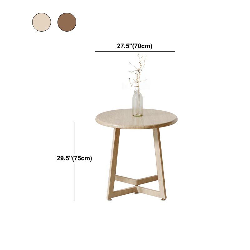 Round Wood Dining Table Sled Base Dining Table in Natural and Walnut