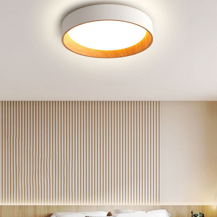 Acrylic White LED Flush Mount in Modern Concise Style Wrought Iron Circular Ceiling Fixture
