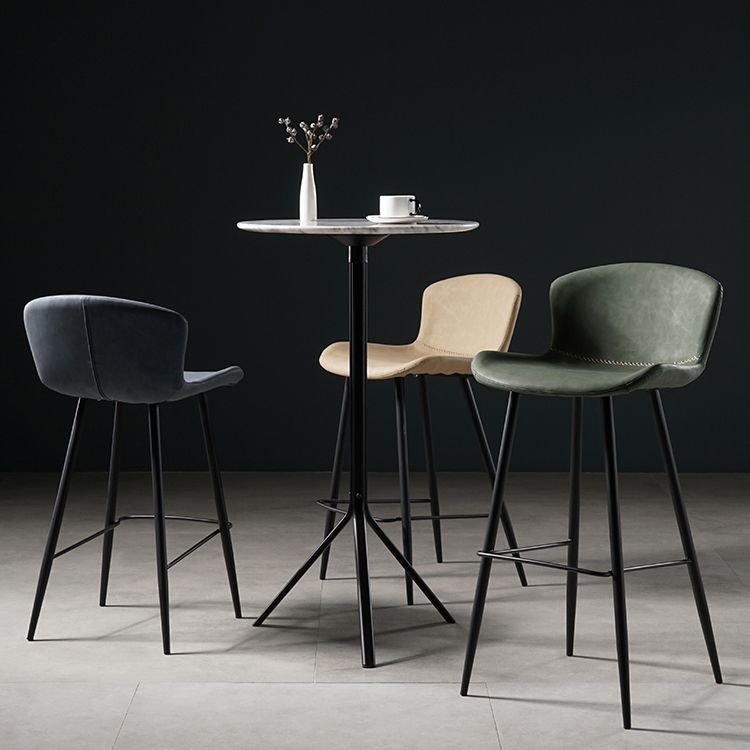 Contemporary Bar-stool PU Leather Counter Bar Stool for Kitchen Bar with Metal Legs