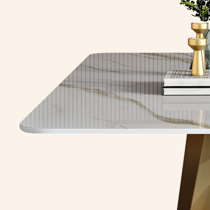 Traditionele luxe rechthoekige eettafel stenen meubilair met voetstuk