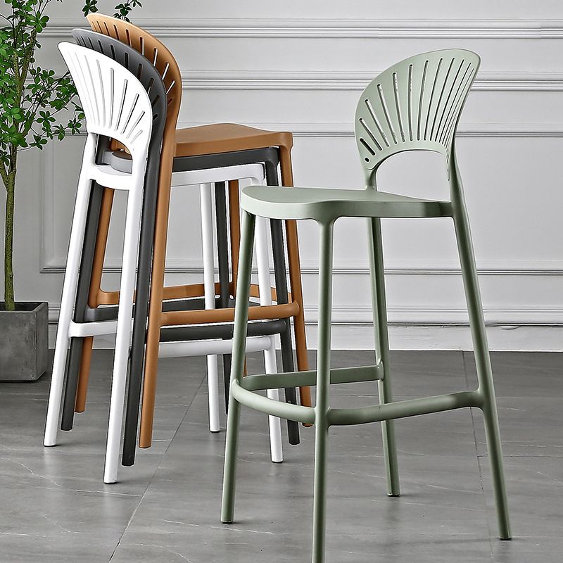Contemporary Stackable Counter Stools Colorful Indoor Bar Stool, Set of 4